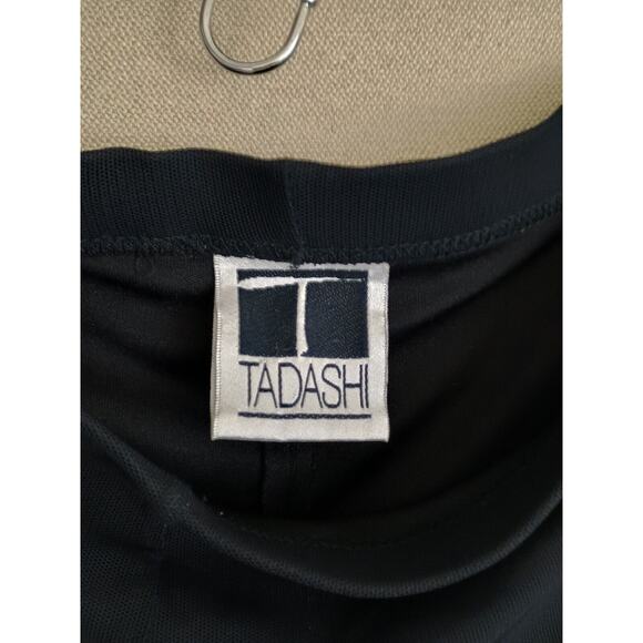 Tadashi Pants Women's Medium Black Wide Leg Sheer Mesh Overlay Palazzo Pull Ons - Picture 3 of 5